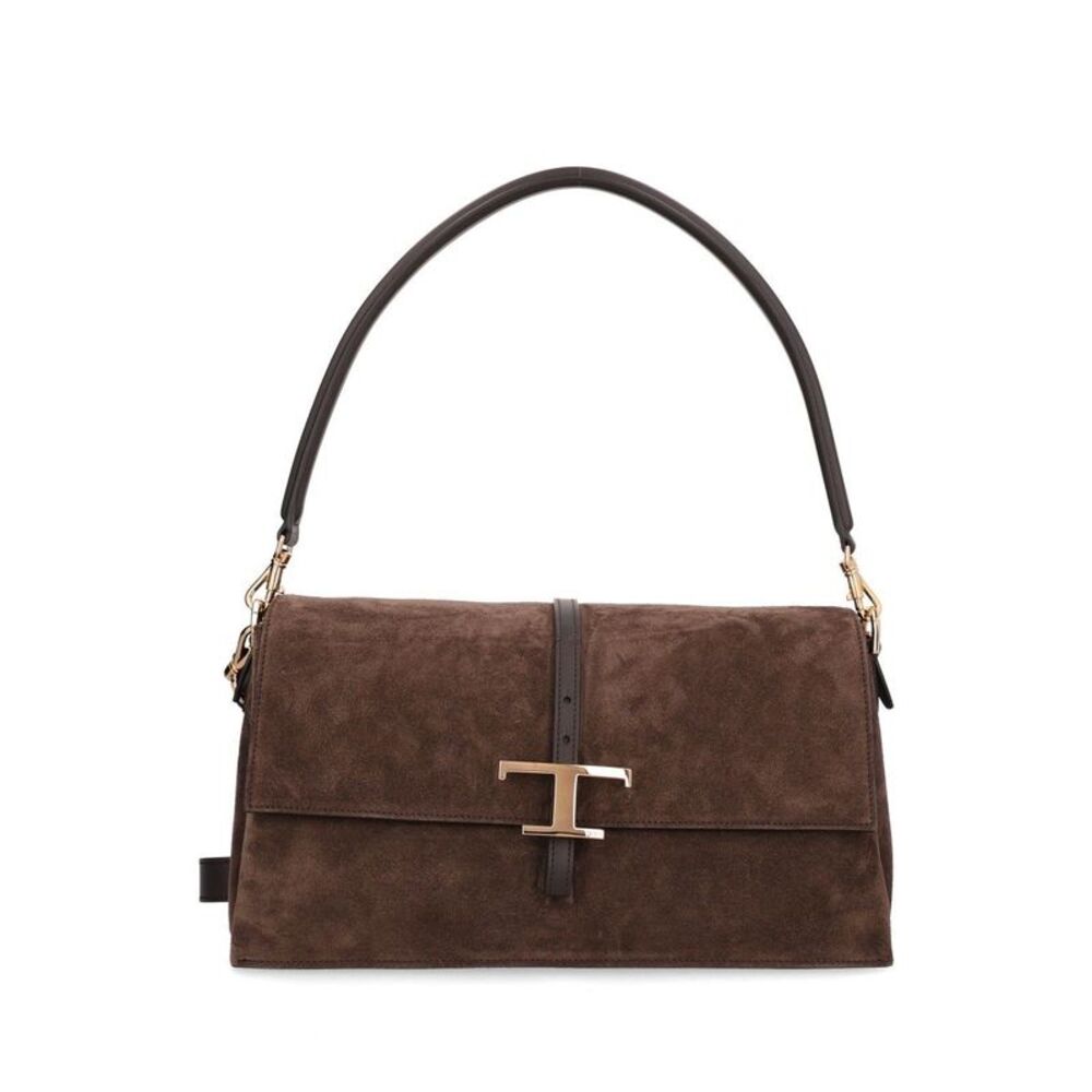 Tod's Women Small “Flap T Timeless” Bag In Suede